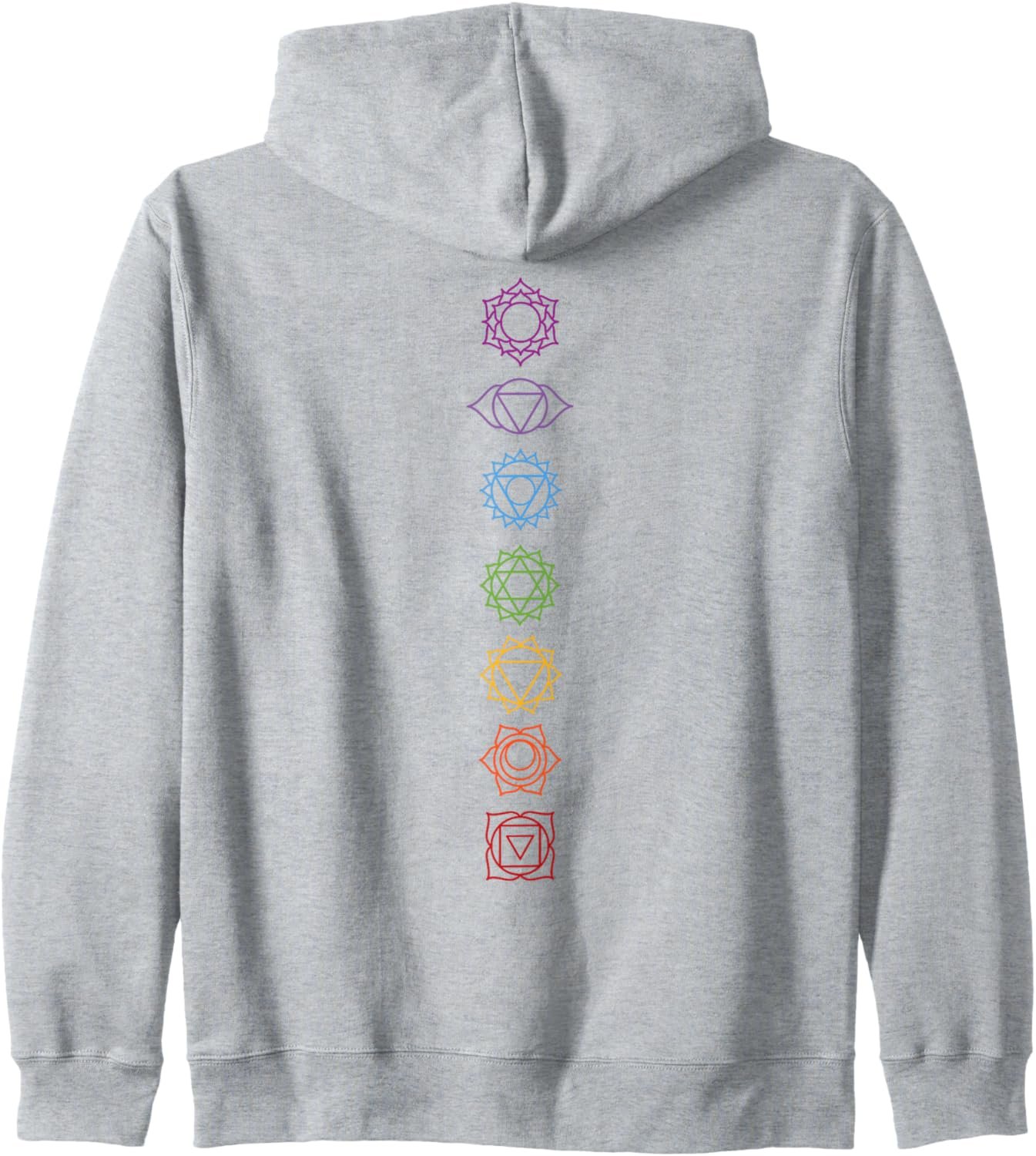 Yogi Back Print Chakras Aligned Yoga Lover Zip Hoodie - lunas-mystic-emporium.com Yogi Back Print Chakras Aligned Yoga Lover Zip Hoodie
