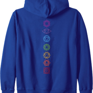 Yogi Back Print Chakras Aligned Yoga Lover Zip Hoodie - lunas-mystic-emporium.com Yogi Back Print Chakras Aligned Yoga Lover Zip Hoodie
