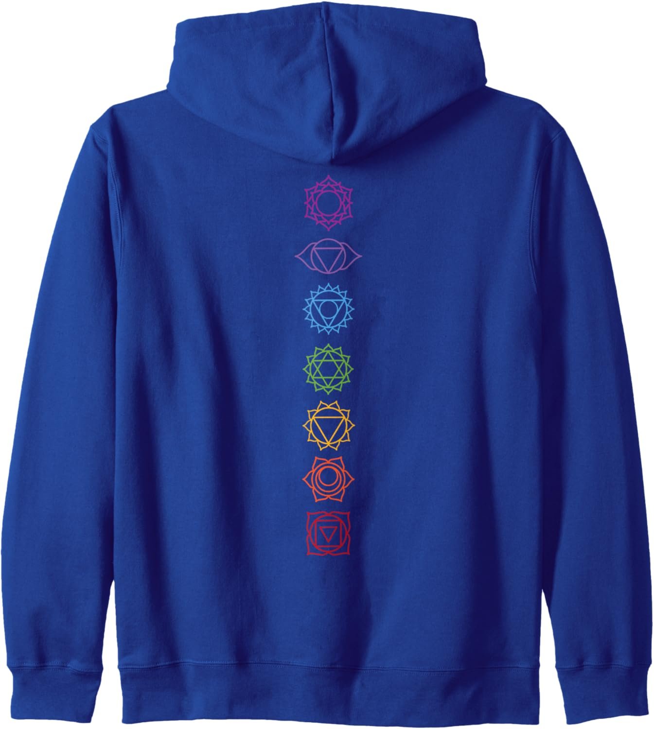 Yogi Back Print Chakras Aligned Yoga Lover Zip Hoodie - lunas-mystic-emporium.com Yogi Back Print Chakras Aligned Yoga Lover Zip Hoodie