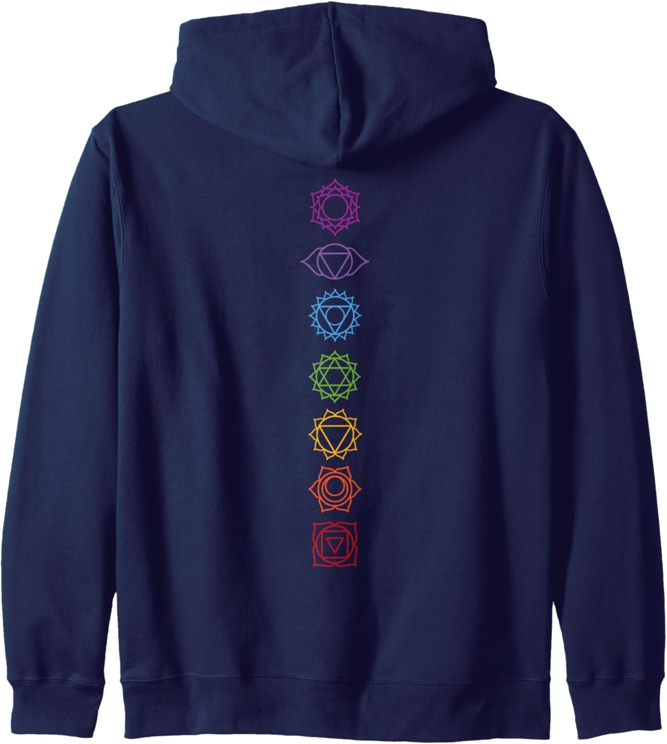 Yogi Back Print Chakras Aligned Yoga Lover Zip Hoodie - lunas-mystic-emporium.com Yogi Back Print Chakras Aligned Yoga Lover Zip Hoodie