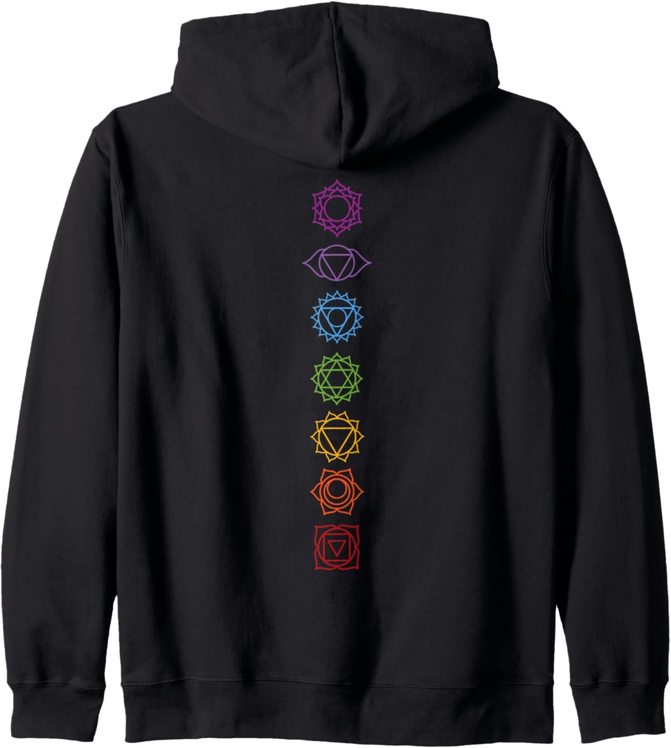 Yogi Back Print Chakras Aligned Yoga Lover Zip Hoodie - lunas-mystic-emporium.com Yogi Back Print Chakras Aligned Yoga Lover Zip Hoodie