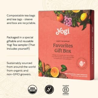Yogi Organic Tea Sampler Gift Box (45 Tea Bags) Assorted Delicious Wellness Blends - 9 Favorite Herbal, Green & Black Varieties