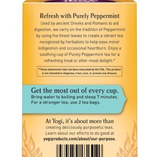 Yogi Purely Peppermint Tea 16BAGS NET WT 0.85OZ (24G)