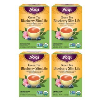 Yogi Tea - Green Tea Blueberry Slim Life (4 Pack) - Energizes and Supports a Dieting Program with Garcinia Cambogia - Contains Caffeine - 64 Organic Tea Bags