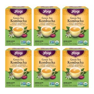 Yogi Tea - Green Tea Kombucha (6 Pack) - Supplies Antioxidants to Support Overall Health - Contains Caffeine - 96 Organic Green Tea Bags