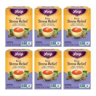 Yogi Tea - Kava Stress Relief (6 Pack) - Eases Tension and Promotes Relaxation - Caffeine Free - 96 Herbal Tea Bags