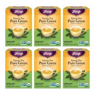 Yogi Tea Pure Green Tea - 16 Bags per Pack (6 Packs) - Organic - Supports Overall Health & Provides Antioxidants