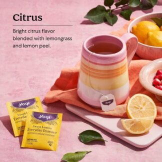 Yogi Tea Sweet Lemon Everyday Immune - 16 Bags per Pack (4 Packs) - Daily Immune Support Tea - Delicious Lemon Tea Bags - Includes Tulsi, Lemongrass, Rose Hip, Lemon Peel & More