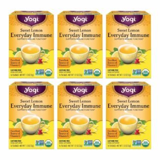 Yogi Tea Sweet Lemon Everyday Immune - 16 Bags per Pack (4 Packs) - Daily Immune Support Tea - Delicious Lemon Tea Bags - Includes Tulsi, Lemongrass, Rose Hip, Lemon Peel & More