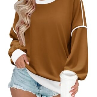 Zeagoo Women Crewneck Sweatshirts Pullover Tops Long Sleeve Shirt Loose Fit Sweaters Casual Fall Outfits Clothes 2025