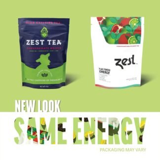 Zest Energy Tea Bags – Blue Lady Passion Fruit Black Tea – High Caffeine Tea for Morning Energy, Focus & Clarity – Natural Caffeinated Tea with 150mg Caffeine – 20Ct Pack –...