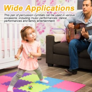 1 Pair 2.76 Inch Finger Cymbals with Wooden Handles, Mini Small Hand Cymbals Portable Small Practice Cymbals Copper Zills Finger Cymbals for Dance Music Drum Performance Party...