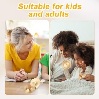 1 Pair 2.76 Inch Finger Cymbals with Wooden Handles, Mini Small Hand Cymbals Portable Small Practice Cymbals Copper Zills Finger Cymbals for Dance Music Drum Performance Party...