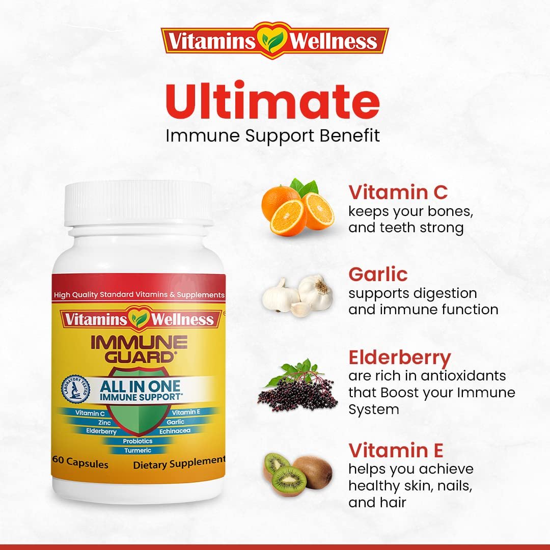 10 in 1- Made in USA Immune Support SupplementElderberry Immune Guard and Booster with Zinc and Vitamin C Vitamin B6 Turmeric Garlic Echinacea 60 Count1 Month Supply - lunas-mystic-emporium.com -10 in 1- Made in USA Immune Support Supplement–Elderberry Immune Guard and Booster with Zinc and Vitamin C, Vitamin B6, Turmeric, Garlic, Echinacea 60 Count/1 Month Supply