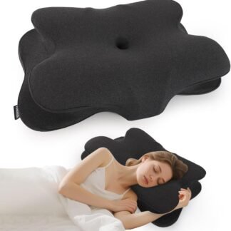 100% Memory Foam Pillow for Pain Relief - Orthopedic Cervical Pillow for Side, Back, and Stomach Sleepers, Ergonomic Support Pillow with Cooling Pillowcase, Gray for New Year