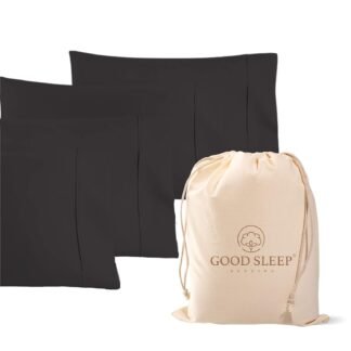 1000 TC Black Standard Pillowcases Set of 4 100% Egyptian Cotton Pillow Cases with Long Staple Cotton & Sateen Weave, Silky Soft Hotel - Like Bed Pillow Covers for Comfy...