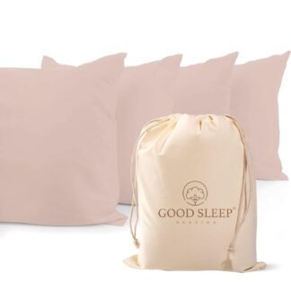 1000 TC Blush Standard Pillowcases Set of 4 100% Egyptian Cotton Pillow Cases with Long Staple Cotton & Sateen Weave, Silky Soft Hotel - Like Bed Pillow Covers for Comfy...