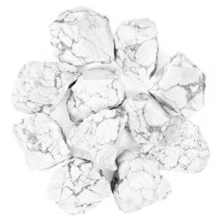 1.1lb Bulk Raw Howlite Rough Crystal- Natural Howlite Raw Stones Crystal for Tumbling, Cabbing, Fountain Rocks, Decoration, Polishing, Wire Wrapping, Wicca & Reiki Crystal Healing