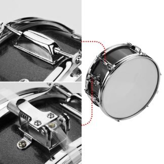 12inch Snare Drum with Drumsticks Shoulder Strap Drum Key, Percussion Instrument for Students Beginners, Portable Marching Snare Drum Set (Black)