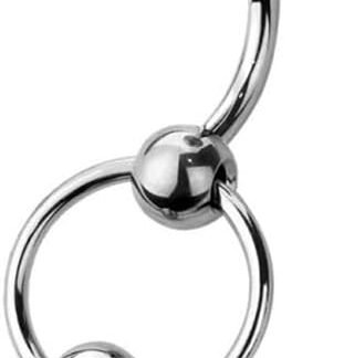 14GA ASTM F-136 Implant Grade Titanium Faux Captive Bead Hoop End VCH Piercing Curved Barbell