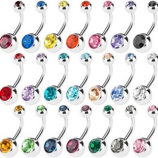 15 PCS Assorted Colors Belly Button Ring Surgical Steel Hypoallergenic Lead and Nickel Free14 Gauge Navel Piercing Body Jewelry - lunas-mystic-emporium.com 15 PCS Assorted Colors Belly Button Ring Surgical Steel Hypoallergenic Lead and Nickel Free,14 Gauge Navel Piercing Body Jewelry