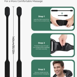 16-Head Massage Gun Deep Tissue with Hand Straps, Electric Muscle Massager with 99 Adjustable Intensities & 9 Modes, Percussion Massager for Back, Legs, Arms, Waist, Shoulders,...