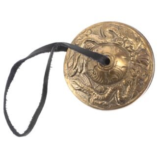 1Pair Nepal Copper Finger Cymbals Durable Tingsha Bells for Spiritual Mindfulness Rhythm Instrument for Yoga Ethnic Music Enhance Coordination Performance