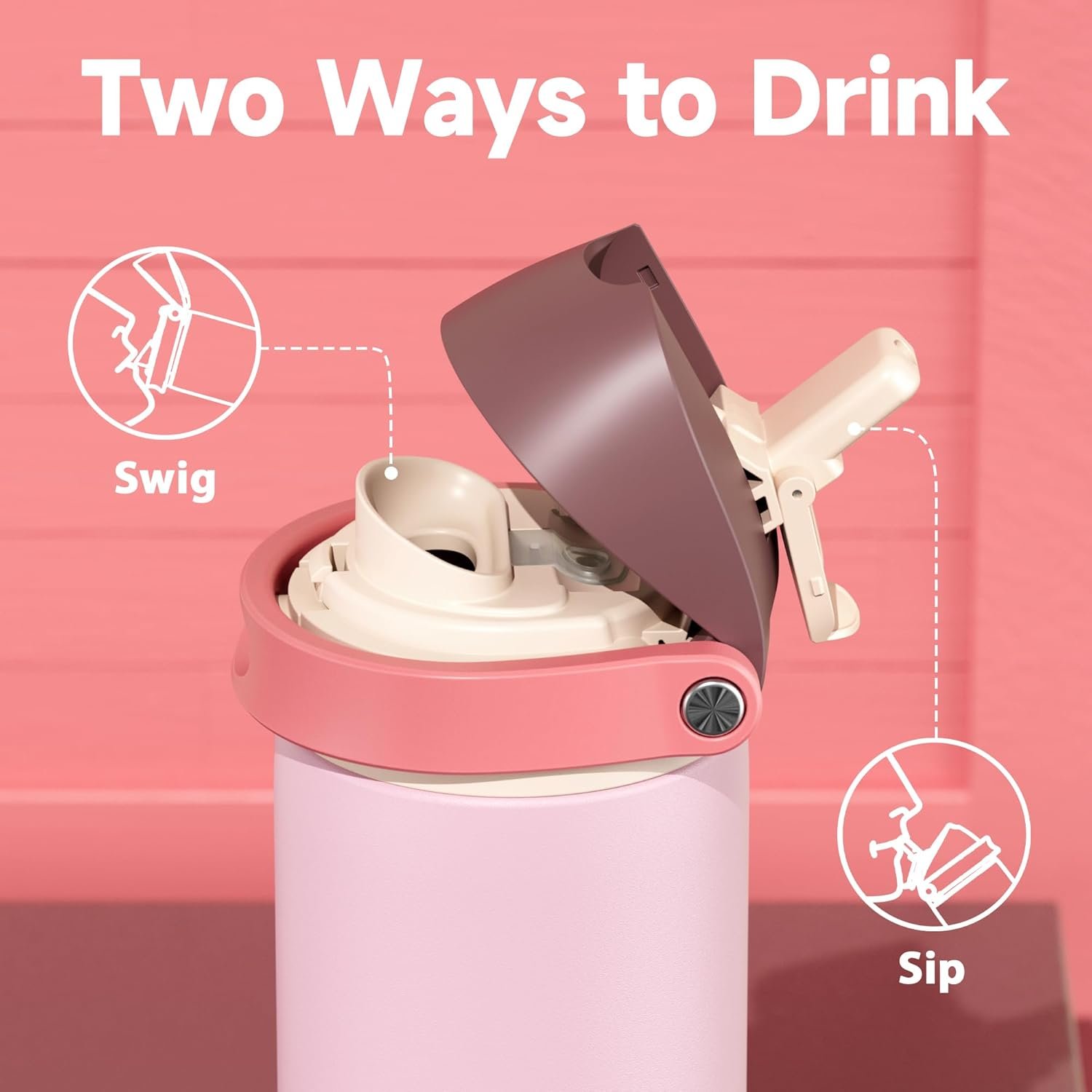 24 oz Insulated Water Bottle for Sports Meoky Stainless Steel Water Bottle with Straw and Spout Lid - Leak Proof Cold for 24 Hours Fits in Car Cup Holder BPA-Free for Women - lunas-mystic-emporium.com 24 oz Insulated Water Bottle for Sports: Meoky Stainless Steel Water Bottle with Straw and Spout Lid - Leak Proof, Cold for 24 Hours, Fits in Car Cup Holder, BPA-Free for Women...