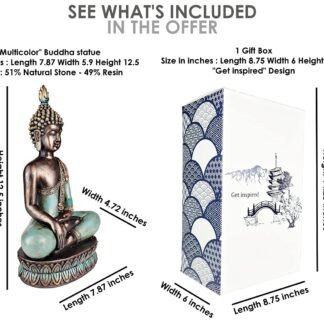 25DOL Buddha Statues for Home. 12.5" Buddha Statue (The Moment of Enlightenment). Collectibles and Figurines, Meditation Decor, Spiritual Living Room Decor, Yoga Zen Decor,...