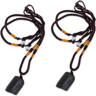 2Pcs Natural Black Tourmaline Stone Pillar Pendant Necklace Tourmaline Amulet Natural Free Form Crystal Healing Pendant