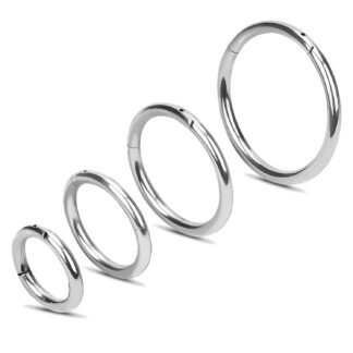 2Pcs Titanium Nose Rings 20G 18G 16G Nose Hoops Septum Clicker Hinged Segment Ring Cartilage Helix Tragus Conch Daith Rook Nostril Hoop Piercing Earring, Diameter 5mm to 12mm...
