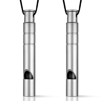 2PCS Titanium Whistle, 120db Safety Whistle with Lanyard, Outdoor Loud Emergency Whistles for Life Saving, Sports, Dog Training, Hiking, Life Saving