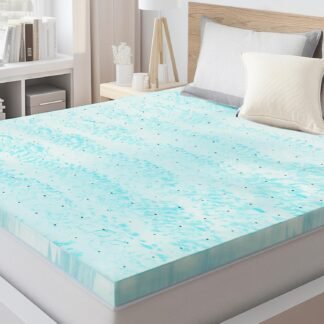 3 Inch Mattress Topper Full, Gel Memory Foam Infused Bed Toppers, Ventilated Soft Mattress Pads for Pressure Relief, CertiPUR-US Certified, Blue