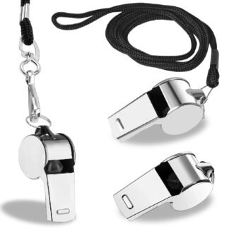 3 Pcs Whistle,Stainless Steel Sports Whistle with Lanyard for Coaches Referees Emergency Outdoor Sports