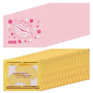 30 Pairs Lip Mask & Eye Mask, Crystal Collagen Eye Patches for Puffy Eyes, 24K Gold Gel Crystal Collagen Lip Mask Bulk, Effectively Nourishes the Lip Skin, Anti Wrinkle Patches...
