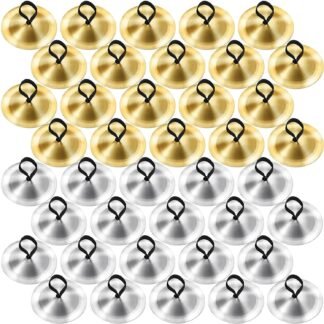 40 Pcs Finger Cymbals Belly Dancing Musical Instrument Percussion Zills Instruments for Adults Dancer Party (Gold, Silver)