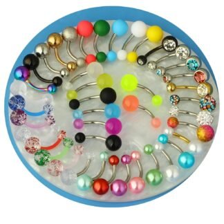 42-12Pcs 14G Surgical Stainless Steel Belly Button Rings for Women hypoallergenic Simple Acrylic Glow In Dark Cute Belly Rings Navel Piercing Jewelry Pack for Women