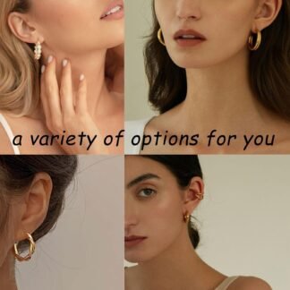 45 Pairs Gold Hoop Earrings for Women, Chunky Twisted Small Big Hoops Earring Packs Set, Earrings for women multipack, Fashion Trendy Earrings Jewelry for Birthday Party...