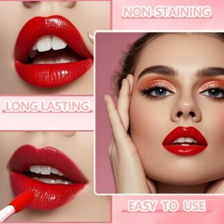 6 Colors Grapes Lip Tint Stain Set, Korean Lip Gloss Watery Lip Stain, Lipstick for Women, Lip Gloss for Girls, Blush for Cheeks, Non-Stick Cup, Waterproof, High Pigment, Lip...