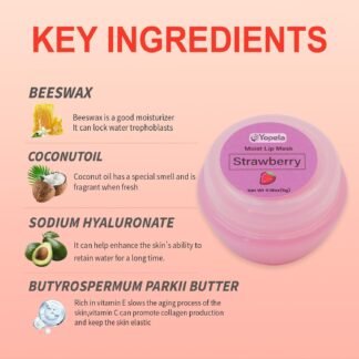 6 Pack Cute Lip Mask Sleeping Overnight for Dry Lips with Coconut Oil and Beeswax -Smoothing Hydrating Softening Plumoing Moisturizing with Small Lip Brush 6 Flavors Gift for...