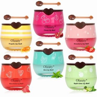 6 PCS Bee Lip Balm Lip Mask Honey Pot, Valentines Day Gifts, Propolis Lip Mask Overnight Moisturizing Lip Balm with Stick, Sleeping Lip mask Hydrating Prevention Dry & Cracked,...