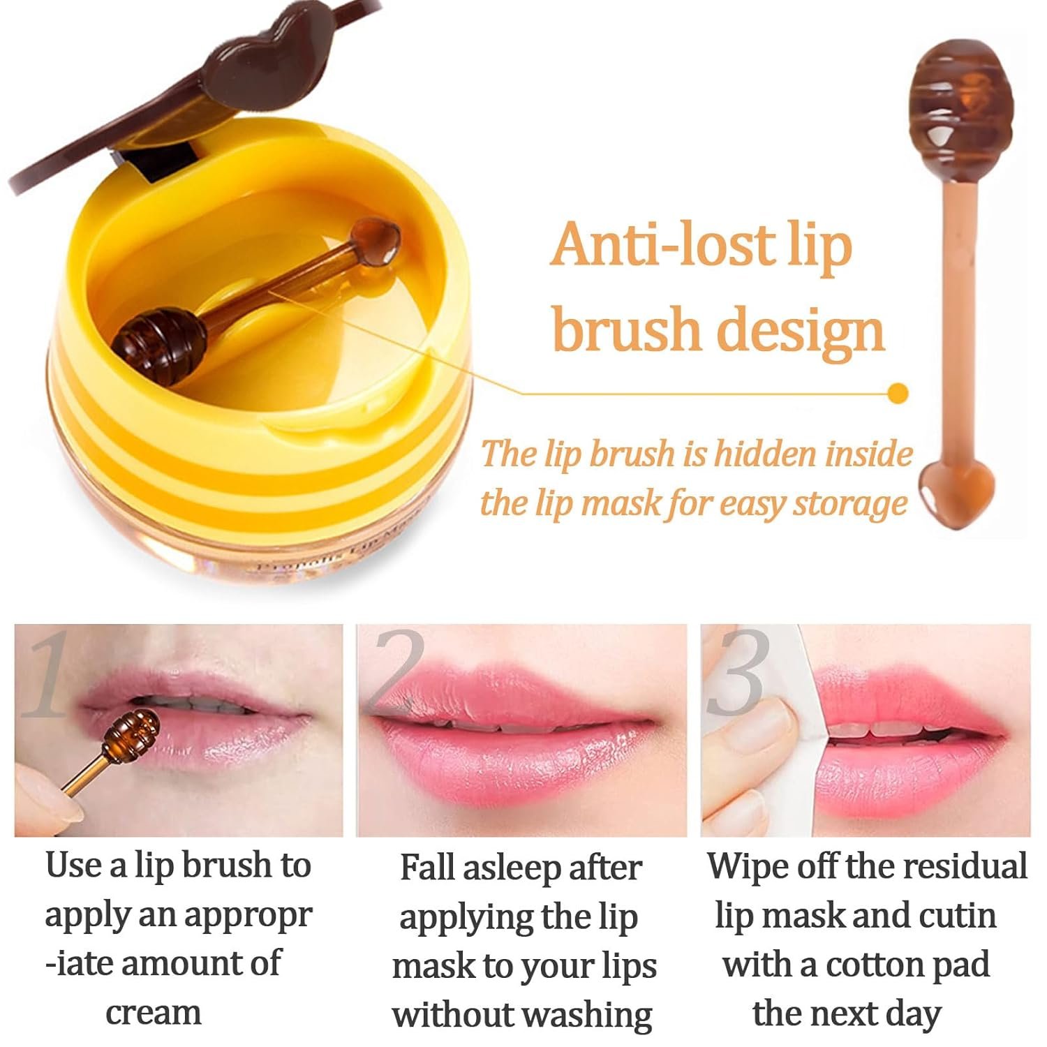 6 PCS Bee Lip Balm Lip Mask Honey Pot Valentines Day Gifts Propolis Lip Mask Overnight Moisturizing Lip Balm with Stick Sleeping Lip mask Hydrating Prevention Dry Cracked - lunas-mystic-emporium.com 6 PCS Bee Lip Balm Lip Mask Honey Pot, Valentines Day Gifts, Propolis Lip Mask Overnight Moisturizing Lip Balm with Stick, Sleeping Lip mask Hydrating Prevention Dry & Cracked,...