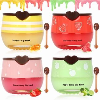 6 PCS Bee Lip Balm Lip Mask Honey Pot Valentines Day Gifts Propolis Lip Mask Overnight Moisturizing Lip Balm with Stick Sleeping Lip mask Hydrating Prevention Dry Cracked - lunas-mystic-emporium.com 6 PCS Bee Lip Balm Lip Mask Honey Pot, Valentines Day Gifts, Propolis Lip Mask Overnight Moisturizing Lip Balm with Stick, Sleeping Lip mask Hydrating Prevention Dry & Cracked,...