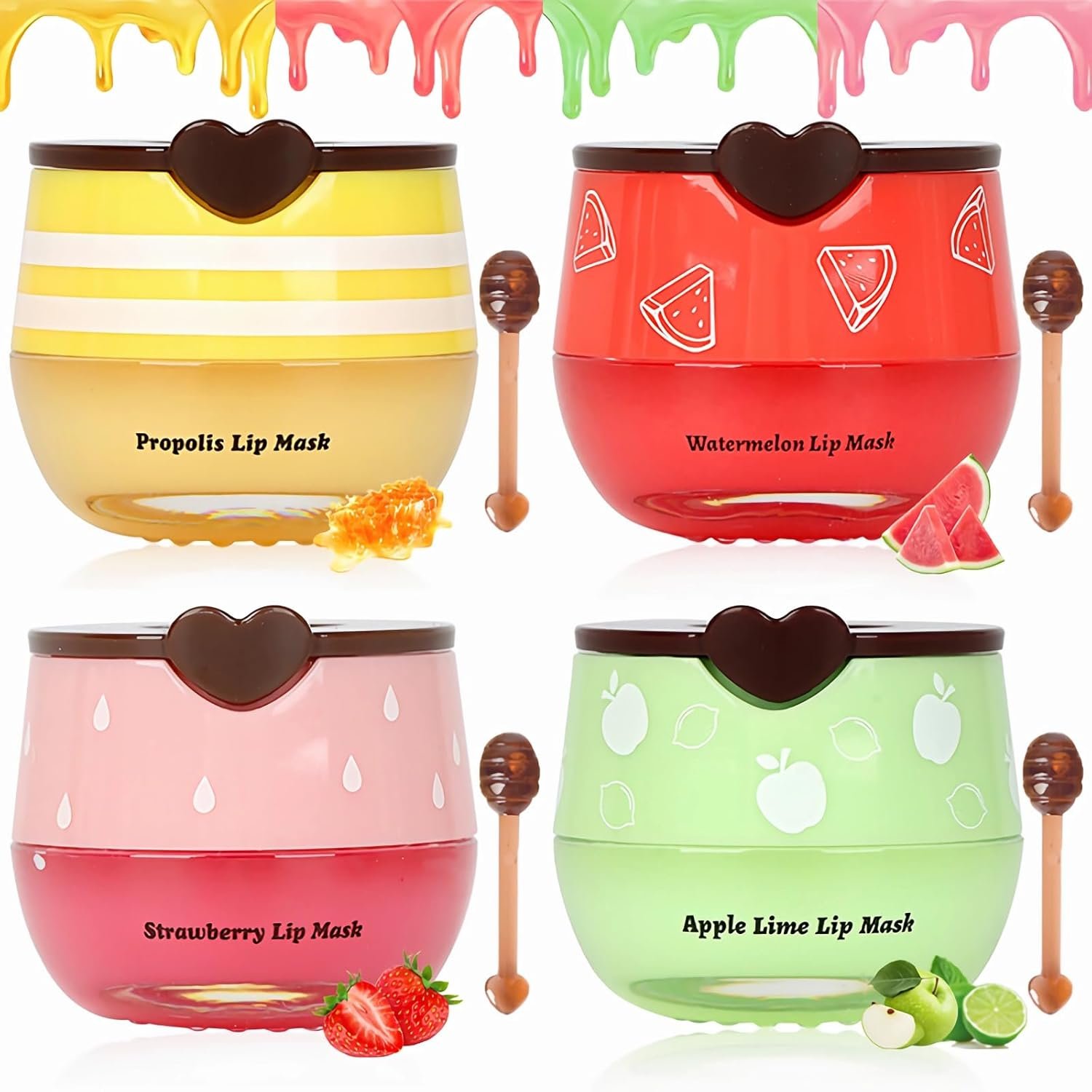 6 PCS Bee Lip Balm Lip Mask Honey Pot Valentines Day Gifts Propolis Lip Mask Overnight Moisturizing Lip Balm with Stick Sleeping Lip mask Hydrating Prevention Dry Cracked - lunas-mystic-emporium.com 6 PCS Bee Lip Balm Lip Mask Honey Pot, Valentines Day Gifts, Propolis Lip Mask Overnight Moisturizing Lip Balm with Stick, Sleeping Lip mask Hydrating Prevention Dry & Cracked,...