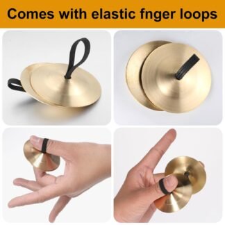 6 Pieces Finger Cymbals, Brass Musical Instrument, Belly Dancer Finger Dance Accessories, Percussion Zills Instruments