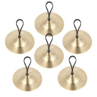 6 Pieces Finger Cymbals, Brass Musical Instrument, Belly Dancer Finger Dance Accessories, Percussion Zills Instruments