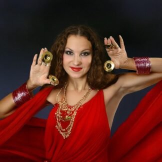 6 Pieces Finger Cymbals, Brass Musical Instrument, Belly Dancer Finger Dance Accessories, Percussion Zills Instruments