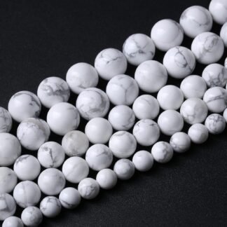 6MM 60PCS Natural Stone White Howlite Turquoise Crystal Beads for Jewelry Making DIY Bracelet - lunas-mystic-emporium.com 6MM 60PCS Natural Stone White Howlite Turquoise Crystal Beads for Jewelry Making DIY Bracelet