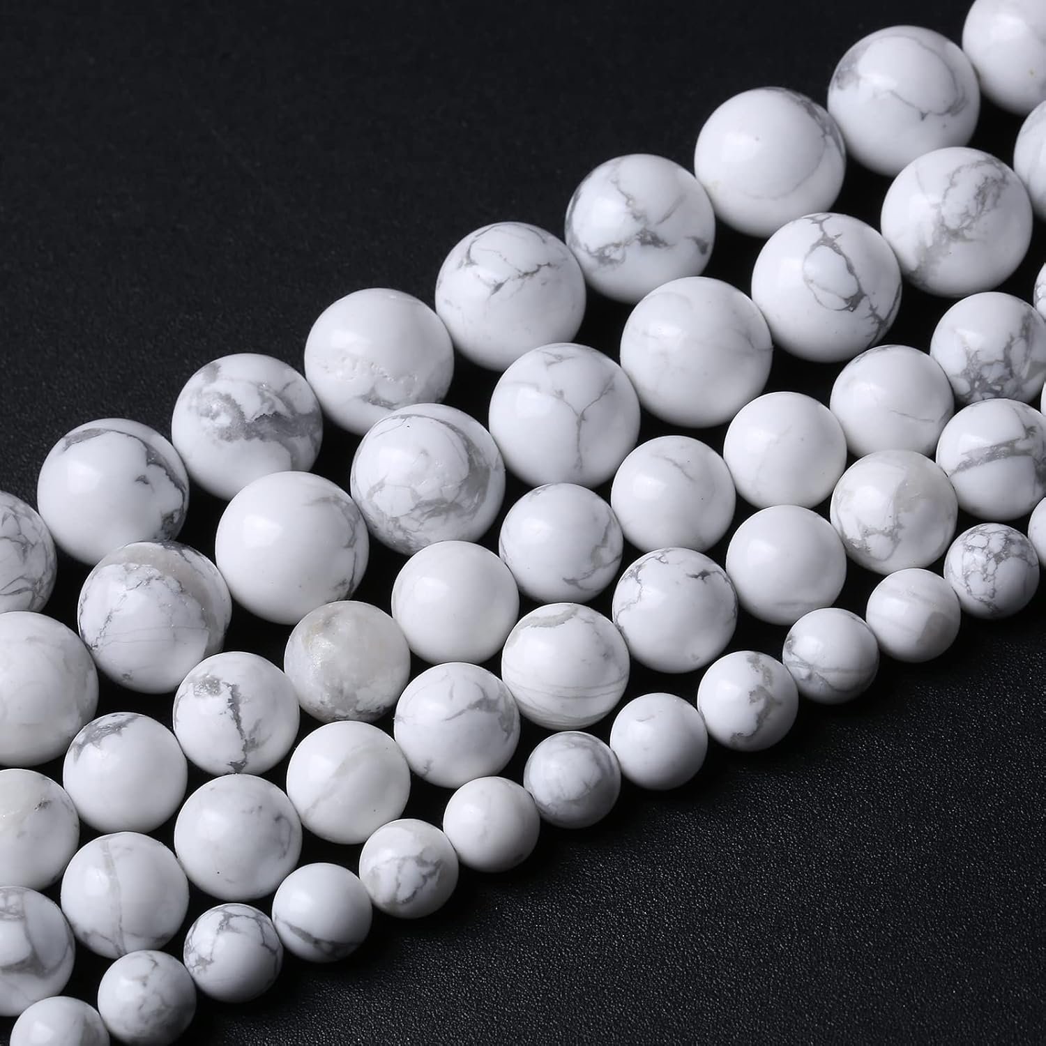 6MM 60PCS Natural Stone White Howlite Turquoise Crystal Beads for Jewelry Making DIY Bracelet - lunas-mystic-emporium.com 6MM 60PCS Natural Stone White Howlite Turquoise Crystal Beads for Jewelry Making DIY Bracelet