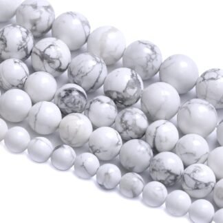 6MM 60PCS Natural Stone White Howlite Turquoise Crystal Beads for Jewelry Making DIY Bracelet